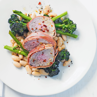 herbed-pork-with-broccoli-white-beans